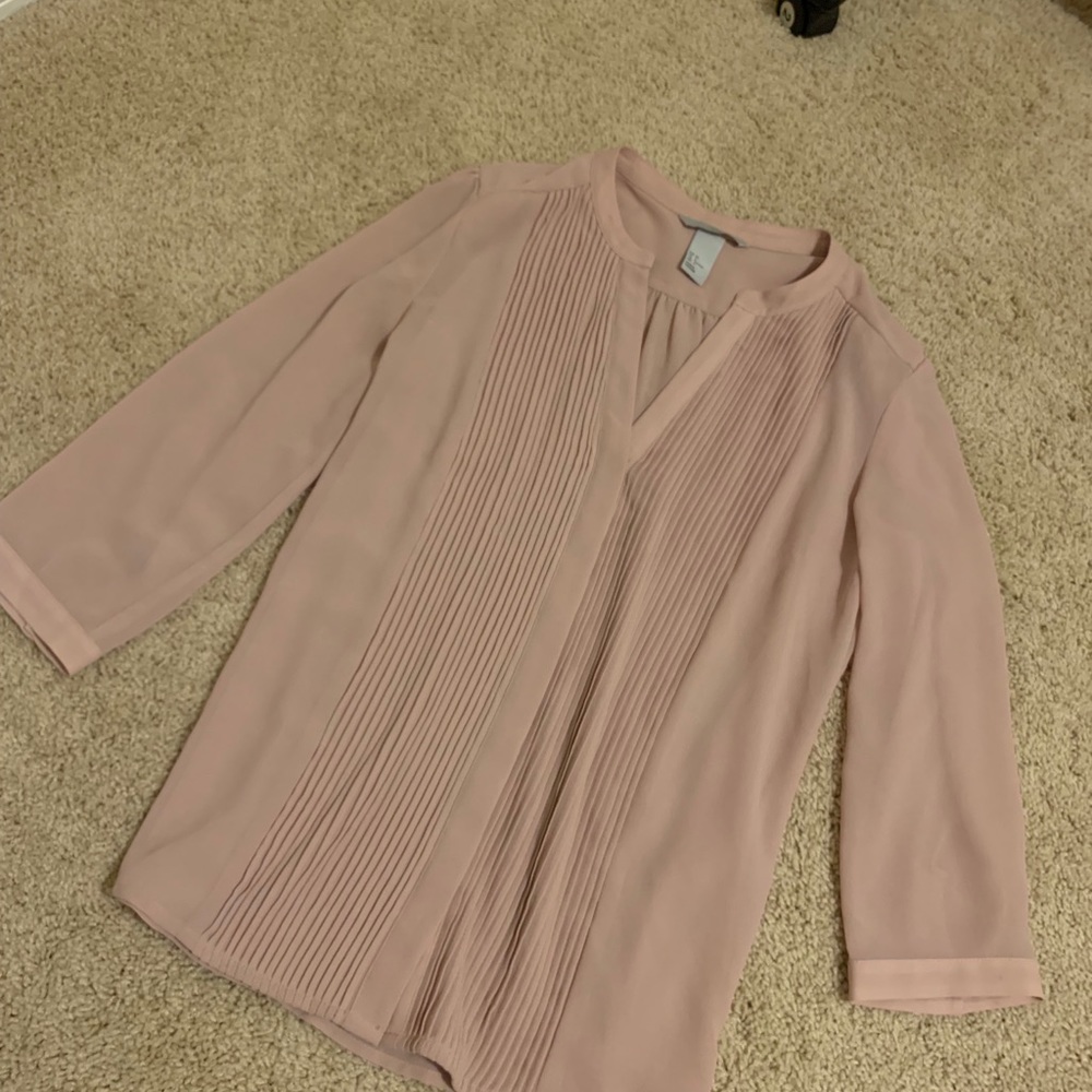 Pink pleated blouse H&M
